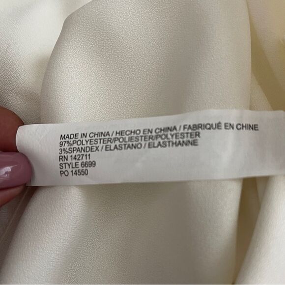 5. ELOQUII Faux Wrap Top With Buckle Cream Size 24 - Picture 6 of 7